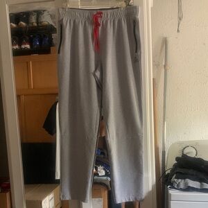 Reebok Gray Joggers with Red Accents